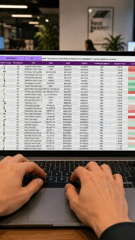 Táblázatkezelő egy laptop képernyőjén
